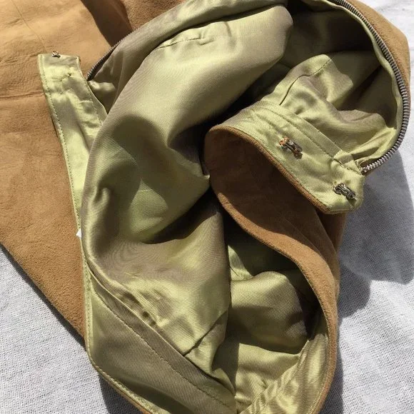 VTG 60s Rare Suede Leather Silk Women’s Pencil Skirt MOD Western Boho USA XS O - Picture 10 of 16
